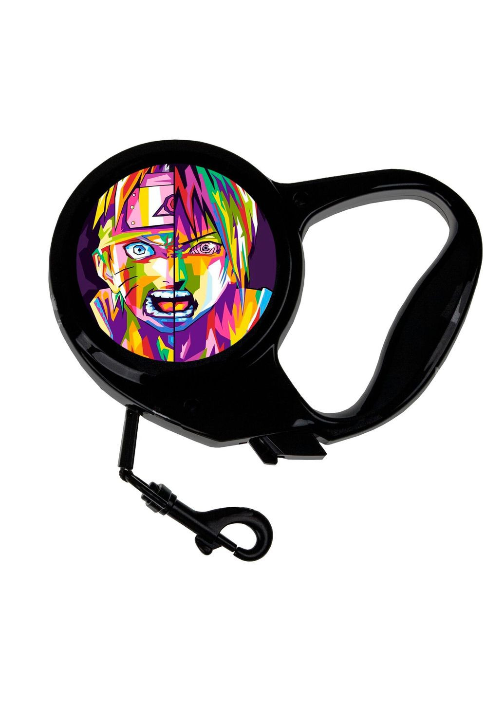 Поводок-рулетка для животных с принтом Аниме Наруто #0025 3 м черный No Brand (309159817)