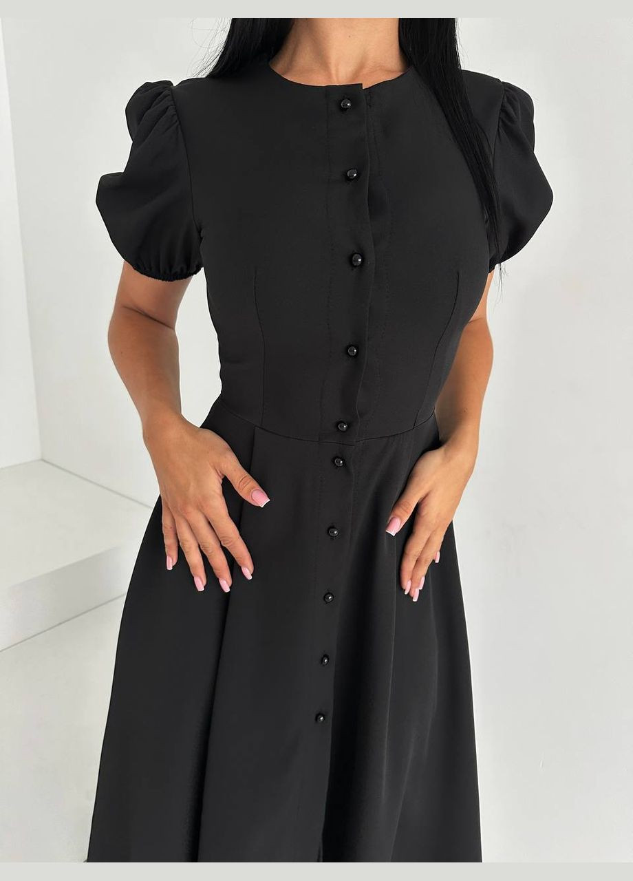 Чорна кежуал сукня N.Family однотонна