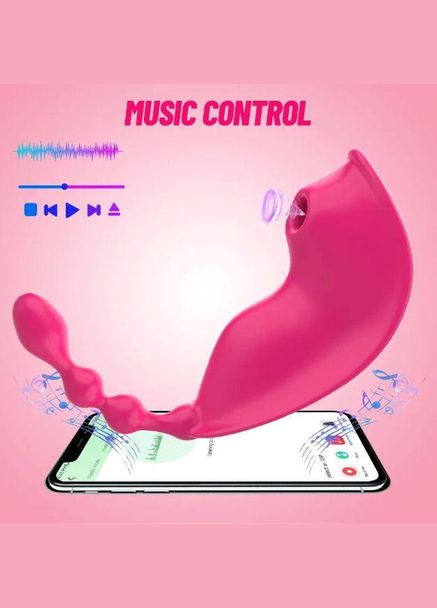 Вакуумный анально-клиторальный вибратор скрытого ношения с управлением смартфоном No Brand (339865143)