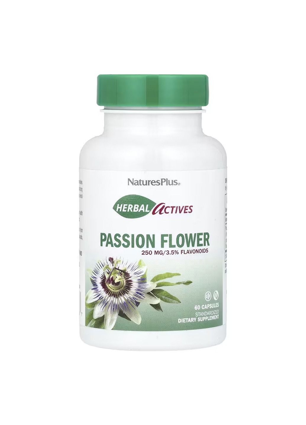 Добавка Passion Flower 250 mg - 60 vcaps Nature's Plus (364201164)