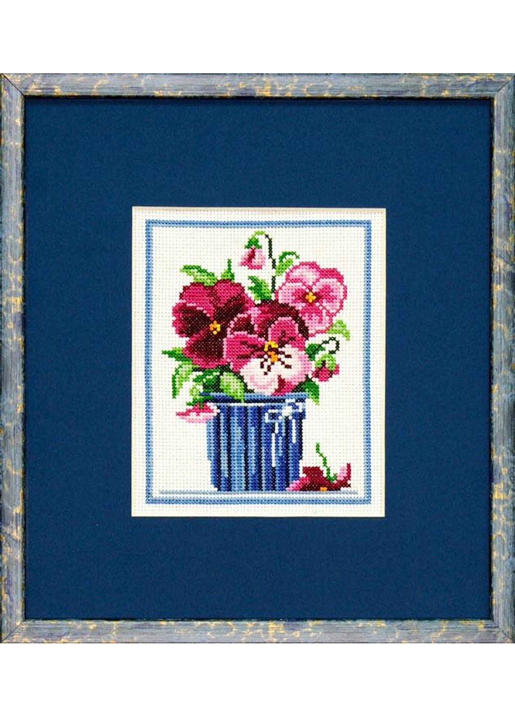 Набор для вышивки крестиком «Анютины глазки» Aida Madeira Zweigart мулине 13х18 см No Brand (333165218)