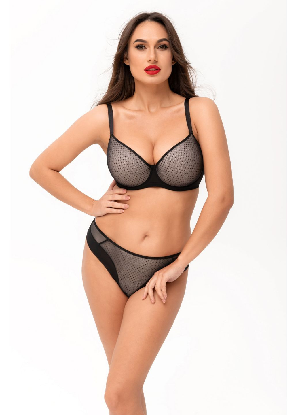 Трусики брифы из микросетки Kalyna 6200 black/peony (352777543)