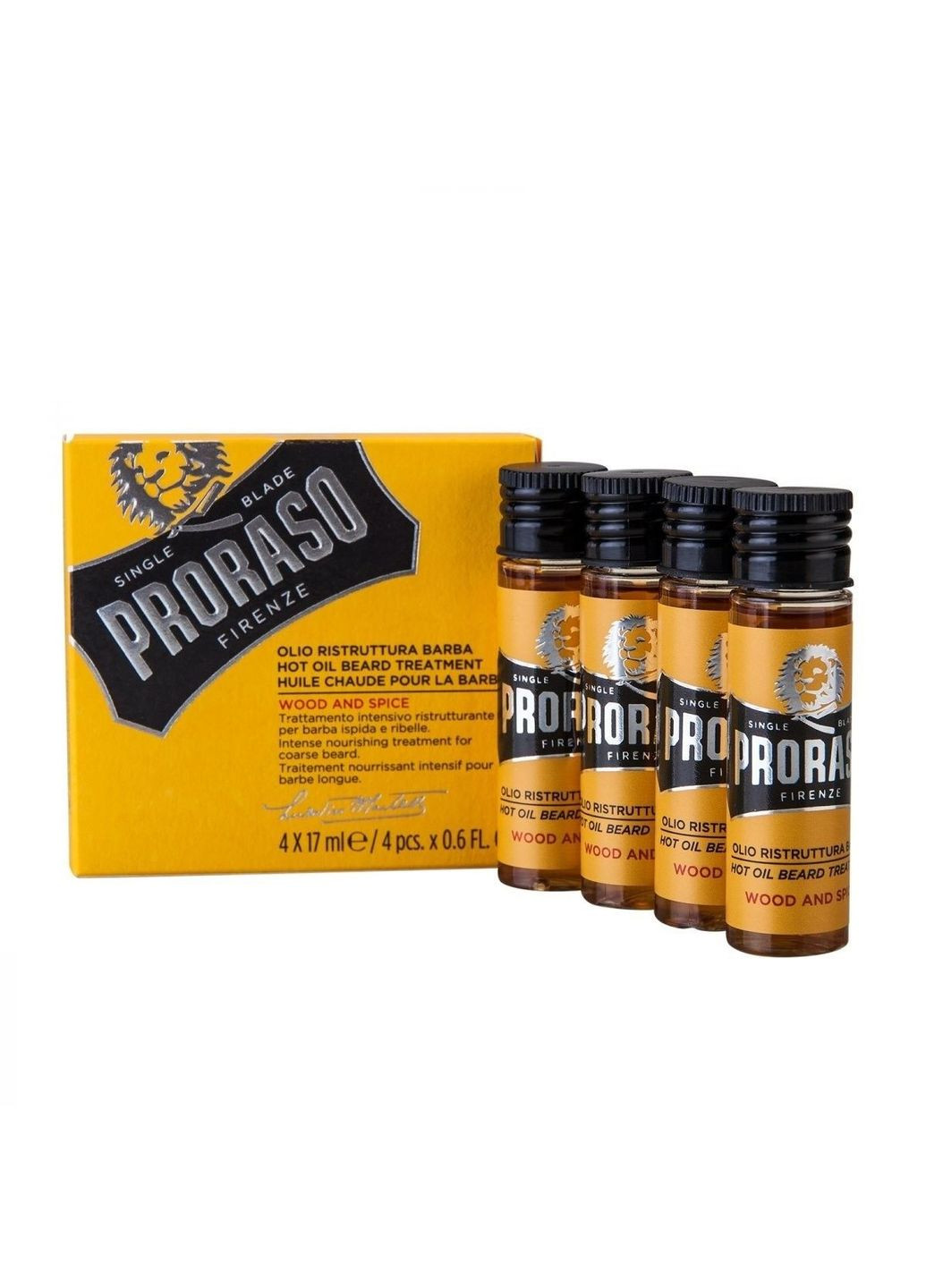 Горячее масло для бороды Wood & Spice Beard Hot Oil Treatment 4 x 17 мл Proraso (340473671)