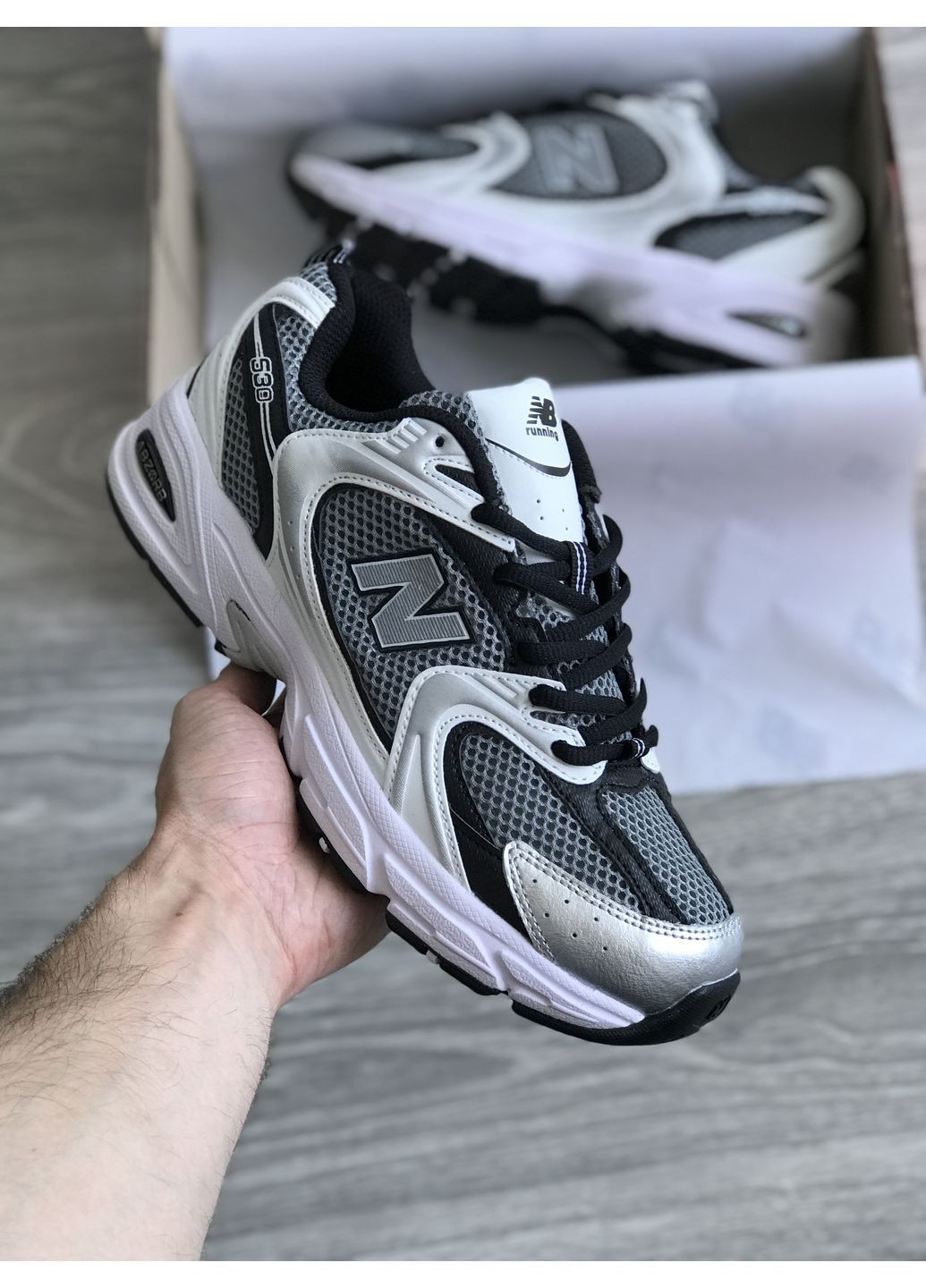 Кроссовки женские и мужские New Balance 530 White Silver Black | Нью Беланс 530 белые No Brand белые демисезоны (362894453)