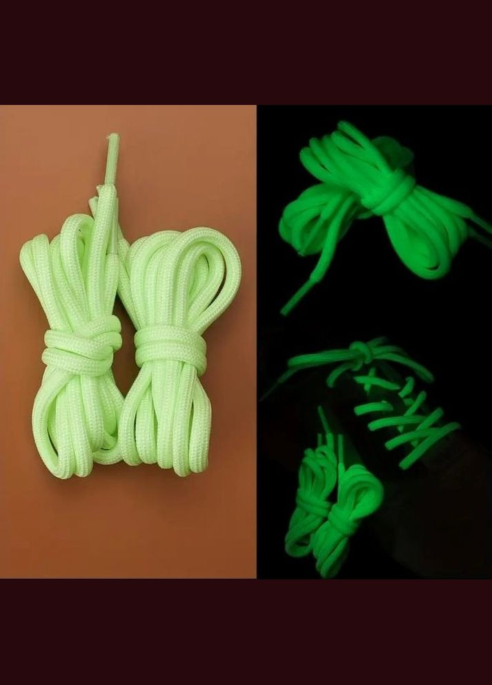 Шнурки светящиеся в темноте 120 см флуоресцентные цена за пару No Brand (333031928)