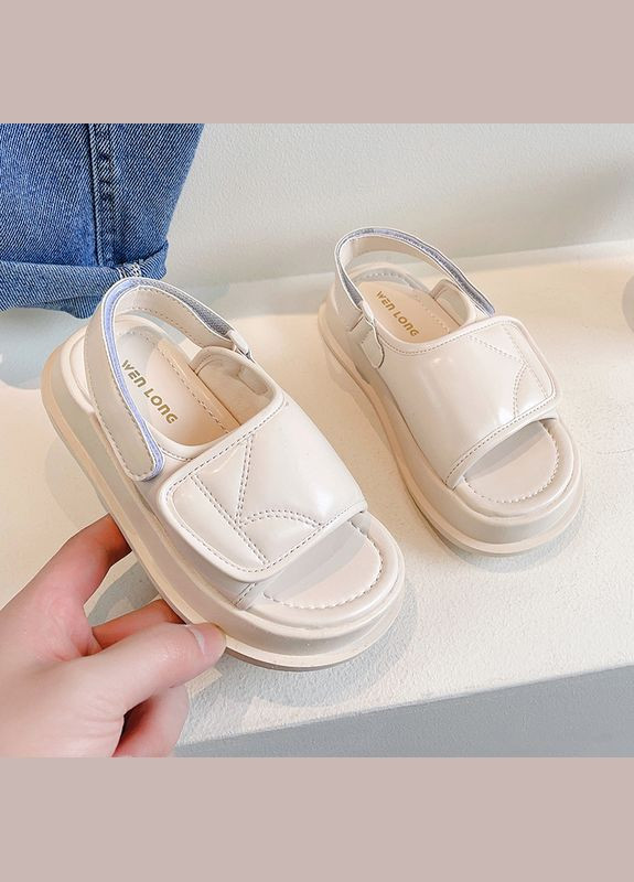 Белые босоножки детские на липучках ( ) (17800) Qoopixie