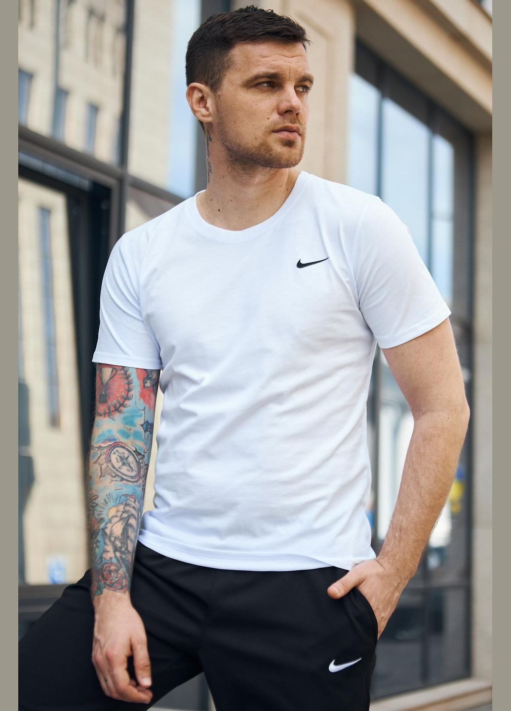 Біла футболка біла з коротким рукавом No Brand