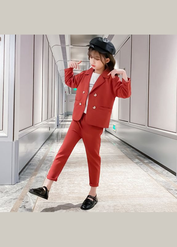 Красный демисезонный костюм детский с жакетом ( ) (9627) Qoopixie