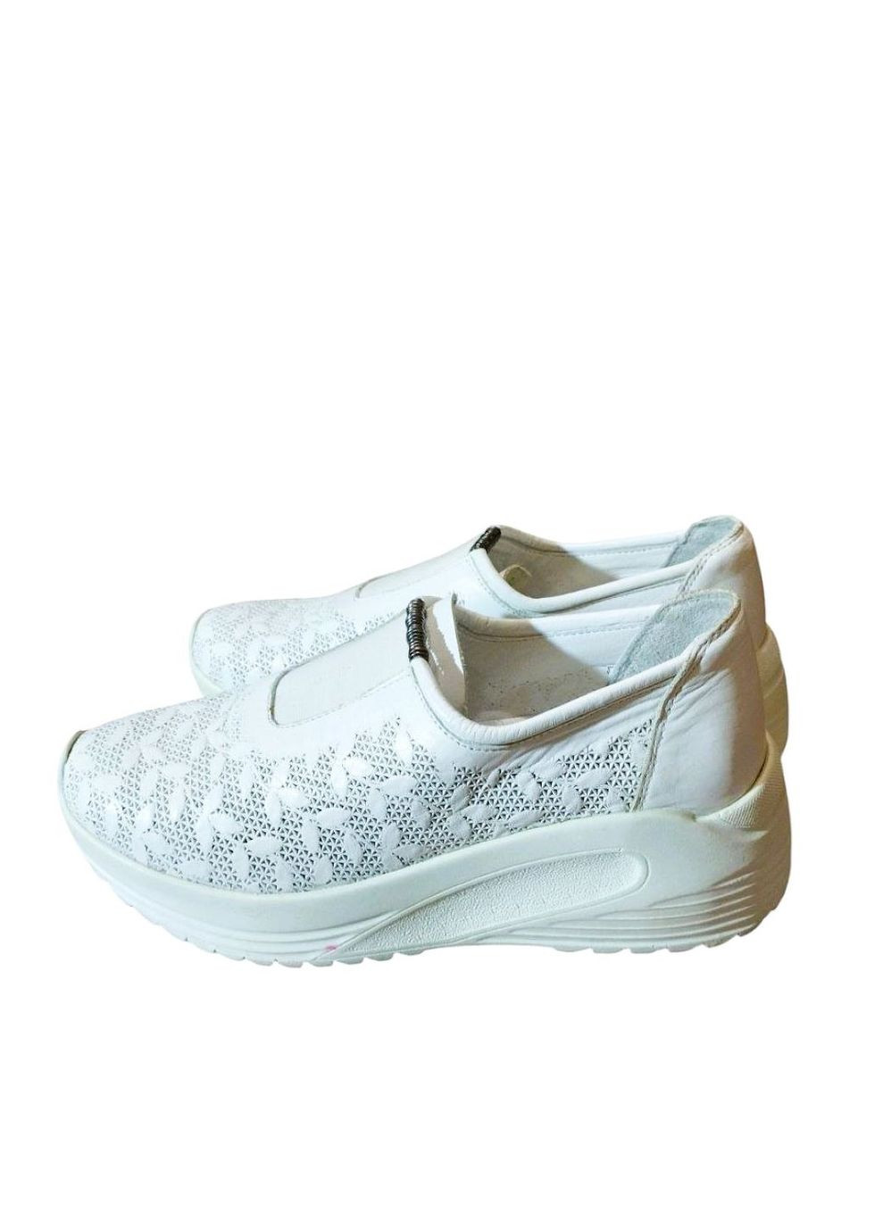 кожанные женские кроссовки с перфорацией 36 (23 см) Sherlock Soon белые лето (328264467)