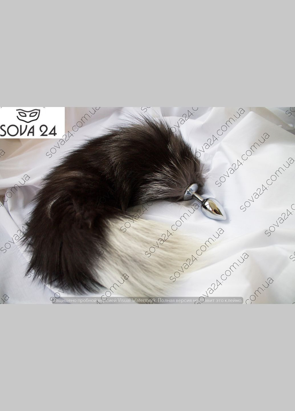 Клубничный анальный лубрикант и анальная втулка меховый хвост No Brand (340914601)