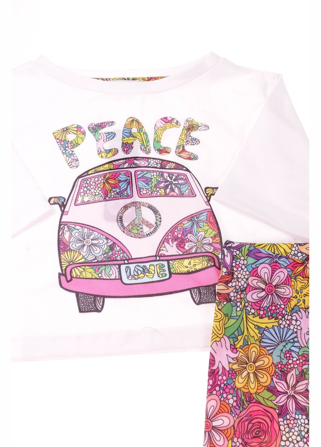 Белый летний футболка + бриджи 163 2 и розовый HA