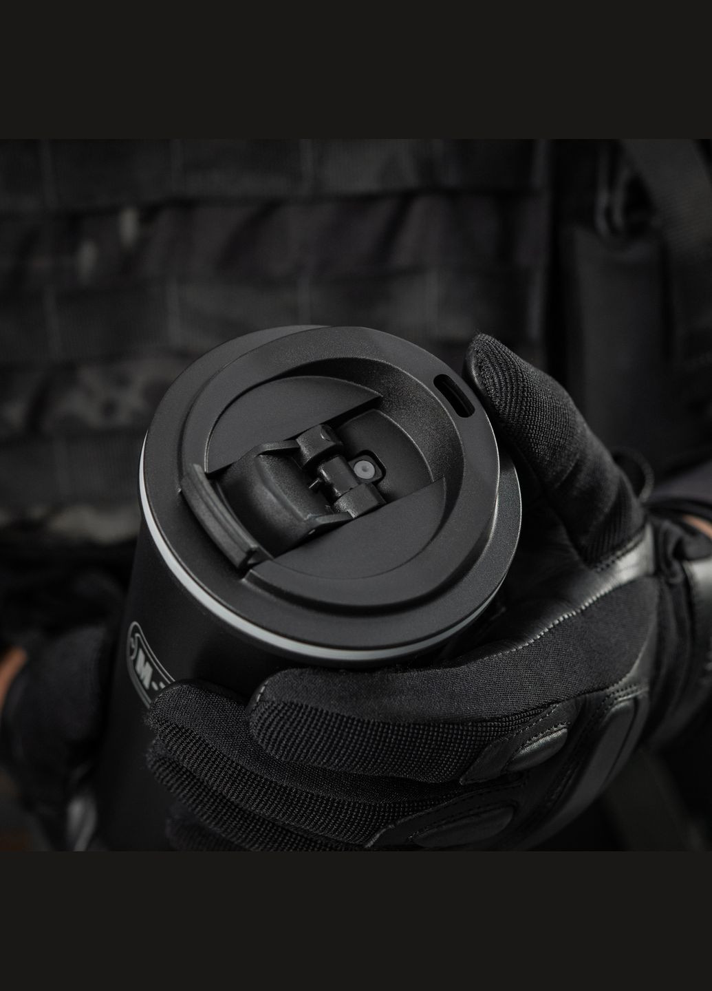 Термокружка з клапаном 450 мл чорна M-TAC (303262301)