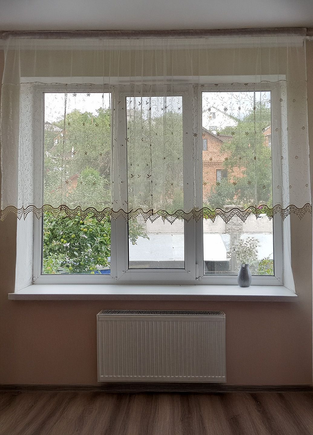 Комплект панельних фіранок Жакард карниз 200см бежевий (71_5к) Firanka Flowers (364502924)