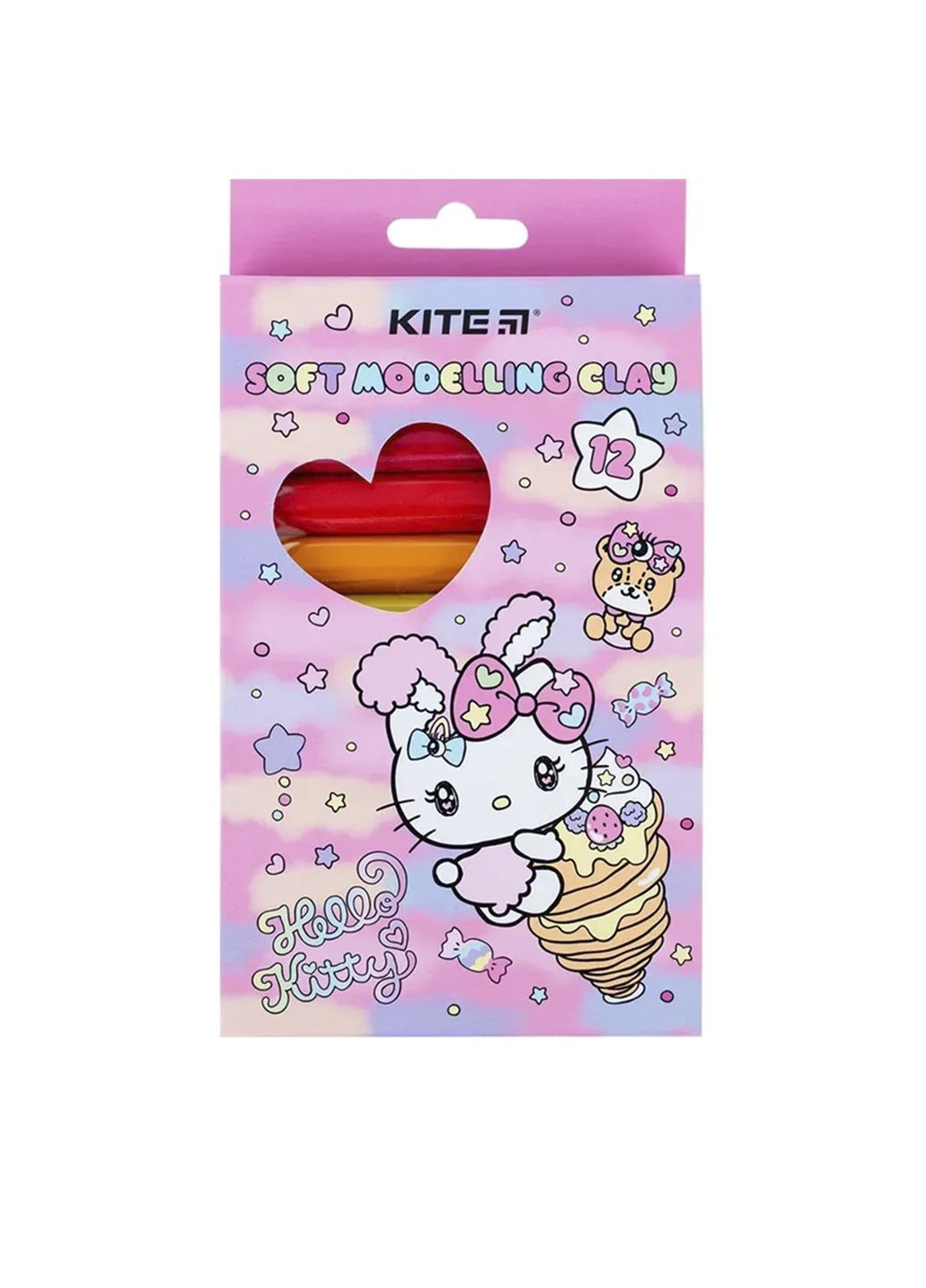 Пластилин восковый Hello Kitty, 12 цветов цвет разноцветный ЦБ-00281376 Kite (343414692)