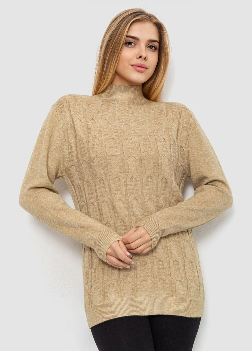 Оливковый зимний свитер женский, цвет светло-пудровый, Ager
