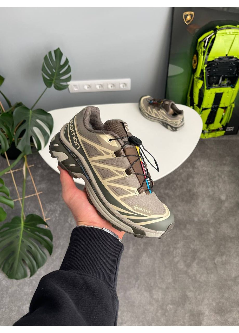 Коричневі Осінні кросівки чоловічі і жіночі salomon xt-6 gore-tex brown | саломон хт-6 коричневі No Brand