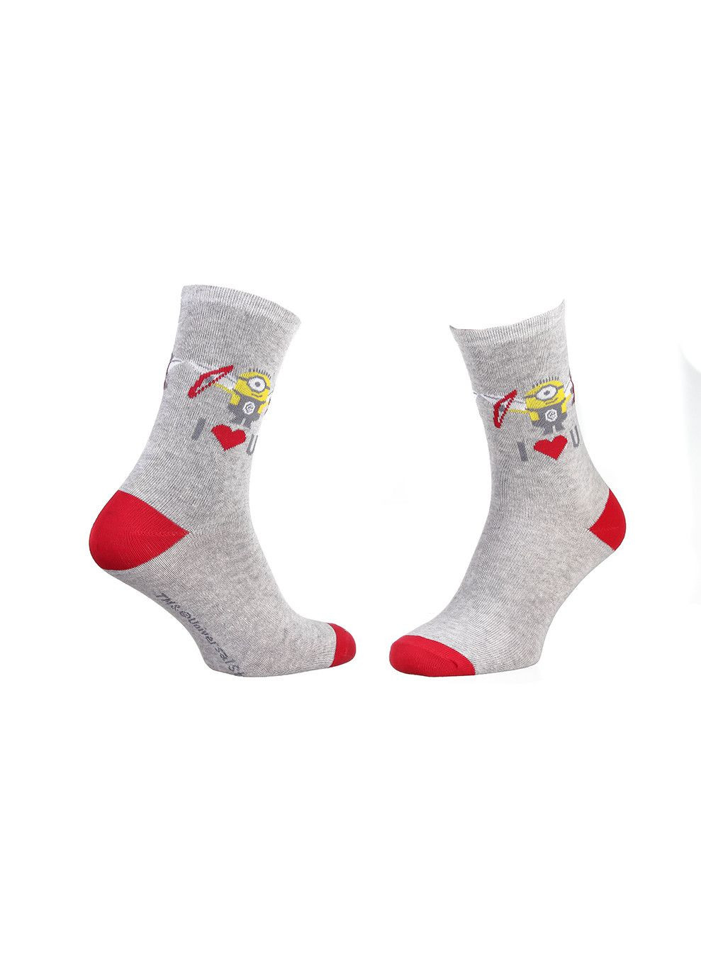 Сірі шкарпетки minion wings arrows 1-pack light gray Minions однотонні (333961916)