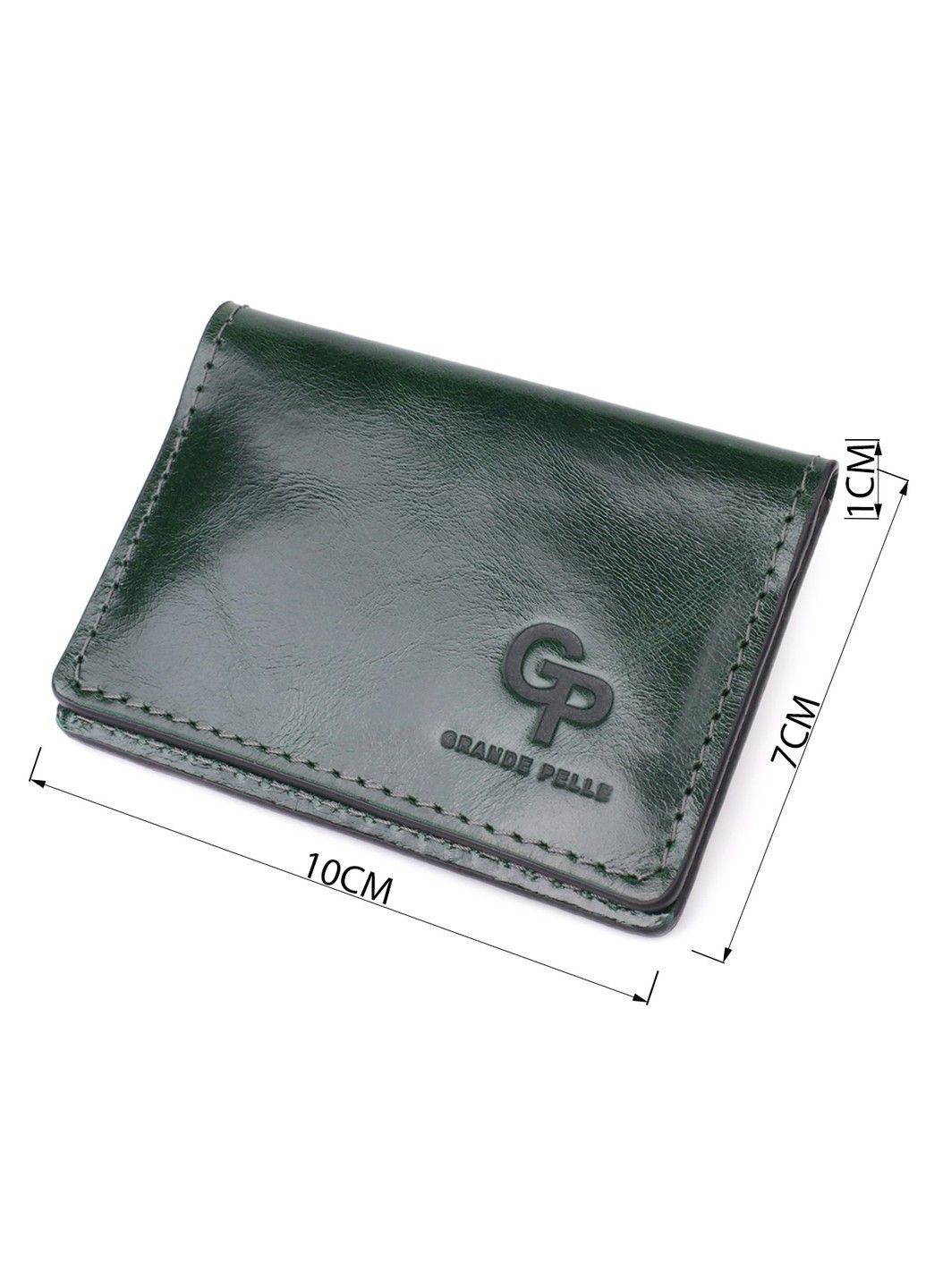 Великолепная обложка на документы из натуральной гладкой кожи 22942 Зеленый Grande Pelle (330359618)