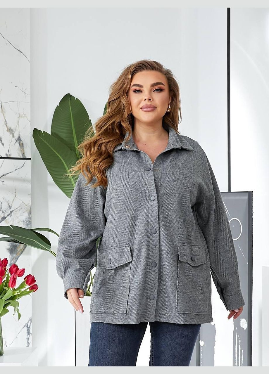 Женский пиджак - рубашка "Модель 257" - с длинным рукавом SF-257 Серый, 62 Sofia (301219662)