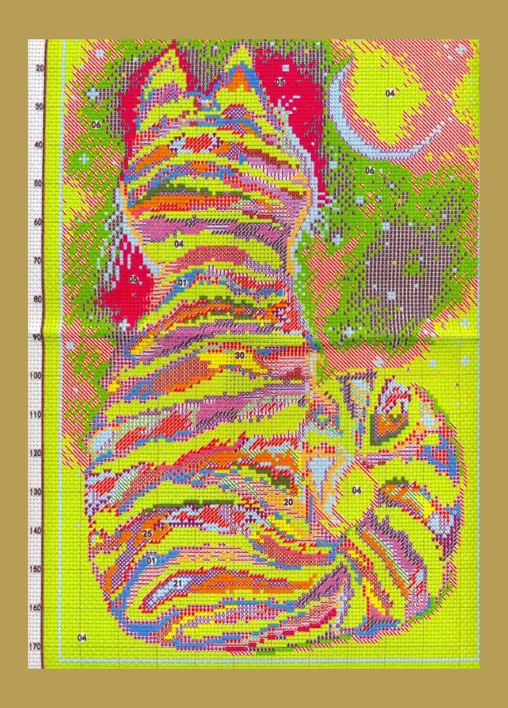 Набір для вишивання за нанесеною на канву схемою "Striped cat ". AIDA 14CT printed, 29*40 см Joy Sunday (313612790)