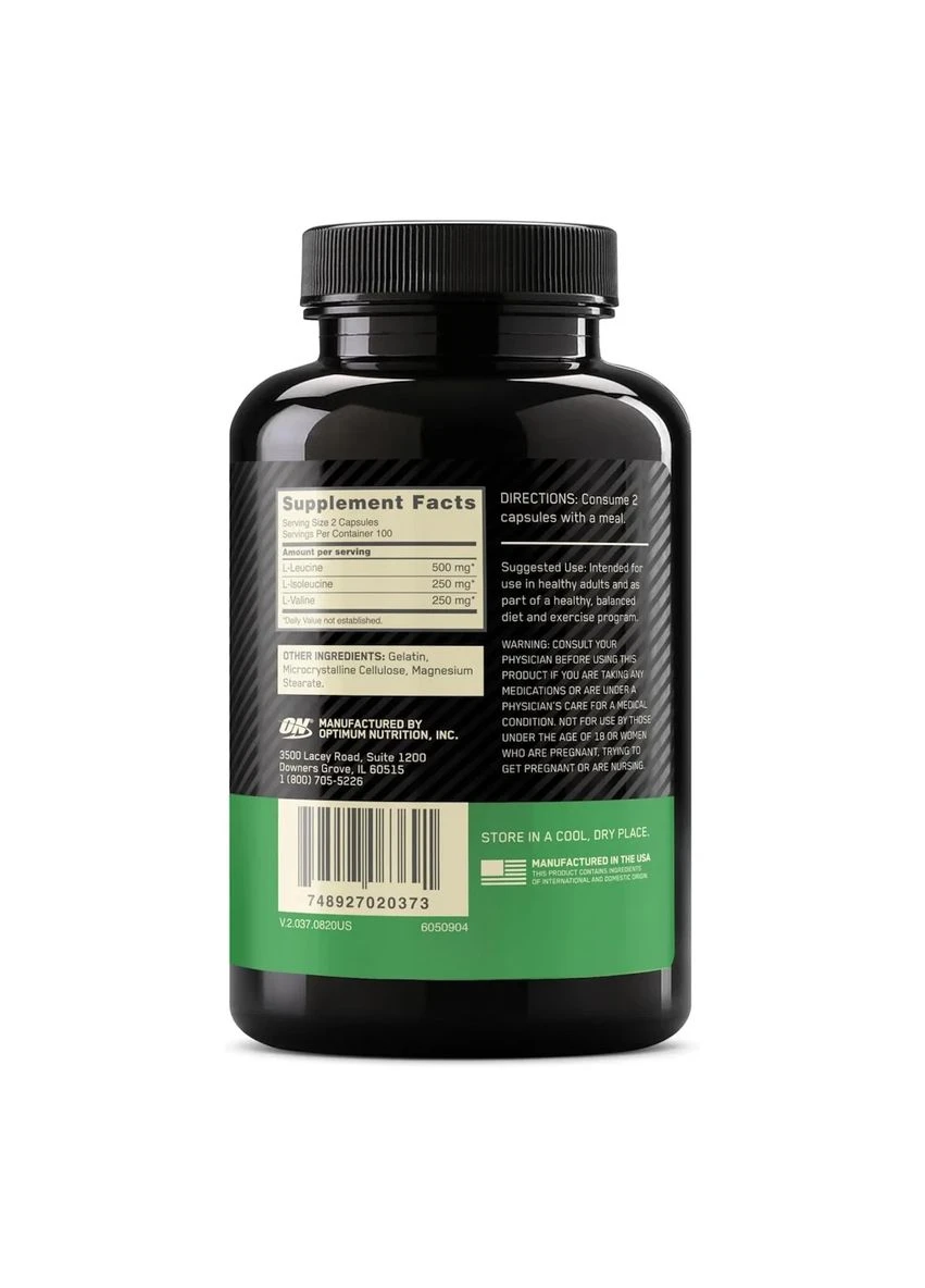 Амінокислотний комплекс BCAA 1000 1000 мг 200 капсул Optimum Nutrition (374378446)