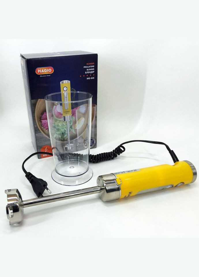 Блендер погружной MG-646 800 Вт, портативный блендер для смузи, мощный блендер Magio (364663899)