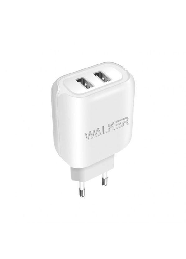 Мережевий зарядний пристрій (адаптер) 2в1 WH-27 2USB / 2.1A + Micro white Walker (333827647)