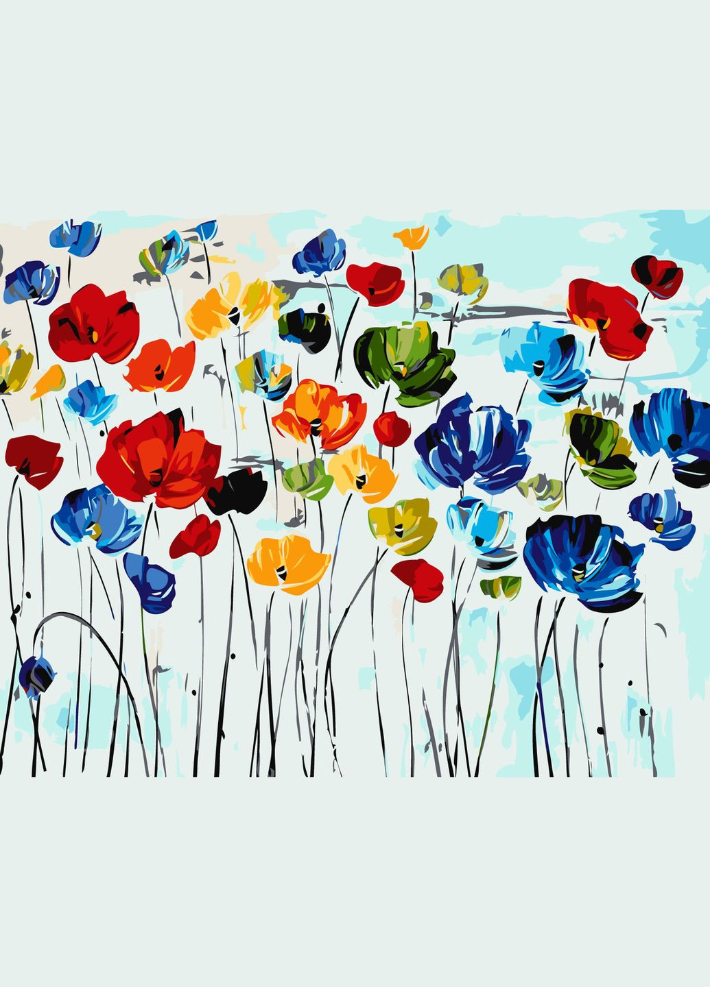 Картина по номерам Цветы на белом фоне 40*50 см. Оригами LW 30890 Origami (322141897)