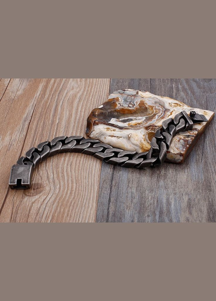 Браслет чоловічий сталевий на руку широкий чорний Avalon KB 76210 (331173210)