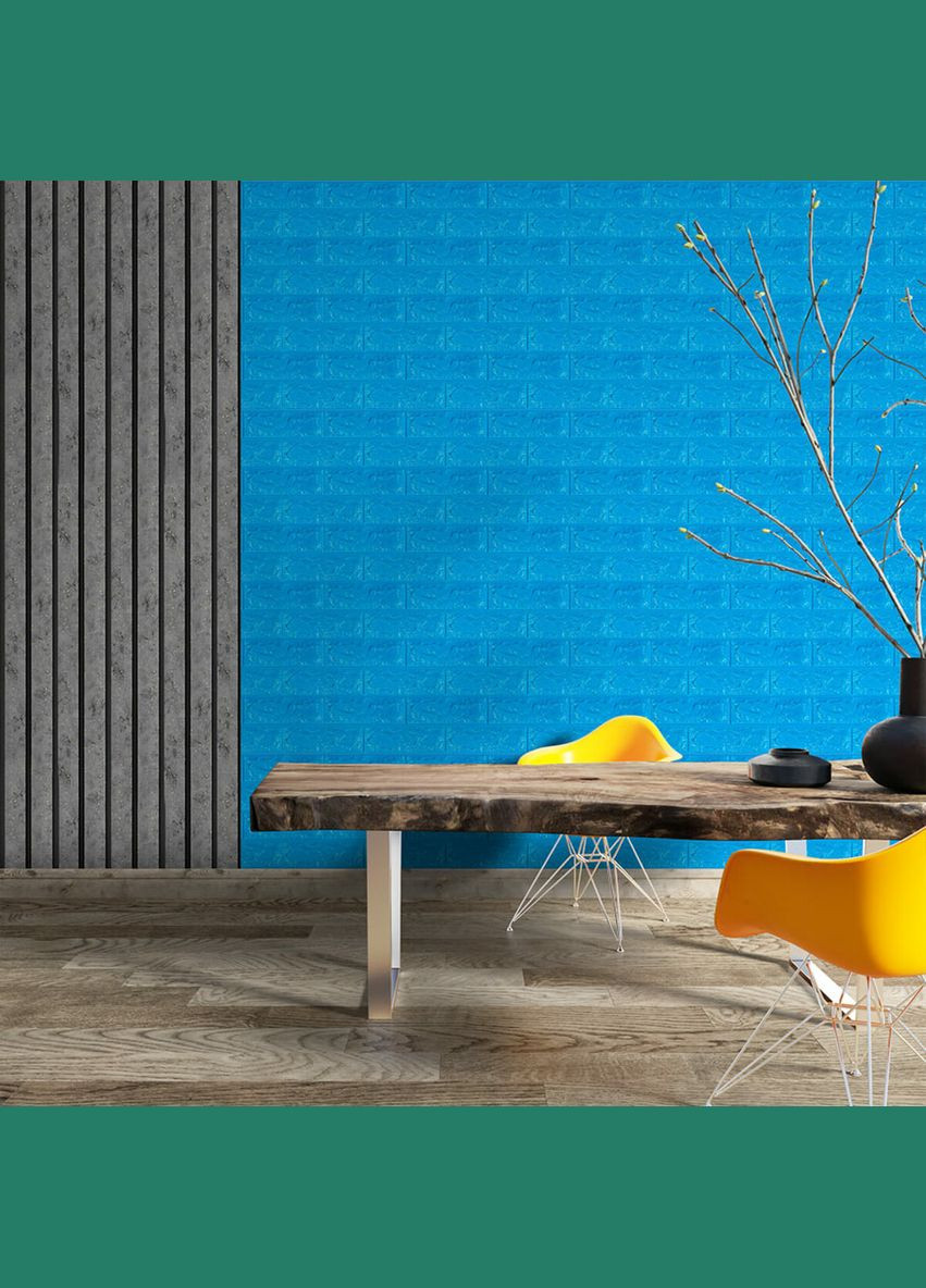3D панель самоклеюча цегла Синій 700х770х7мм (003-7) SW-00000060 Sticker Wall (316187279)