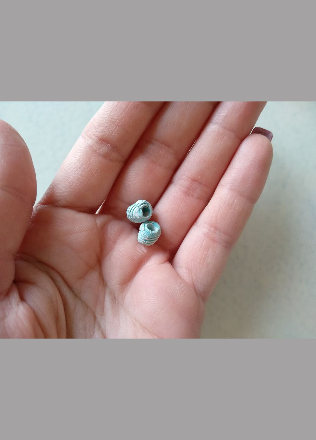 Керамічні намистини ручної роботи "Загадкові Хвилі №3" (зелені) 2шт. Коти&Ангели (301533137)