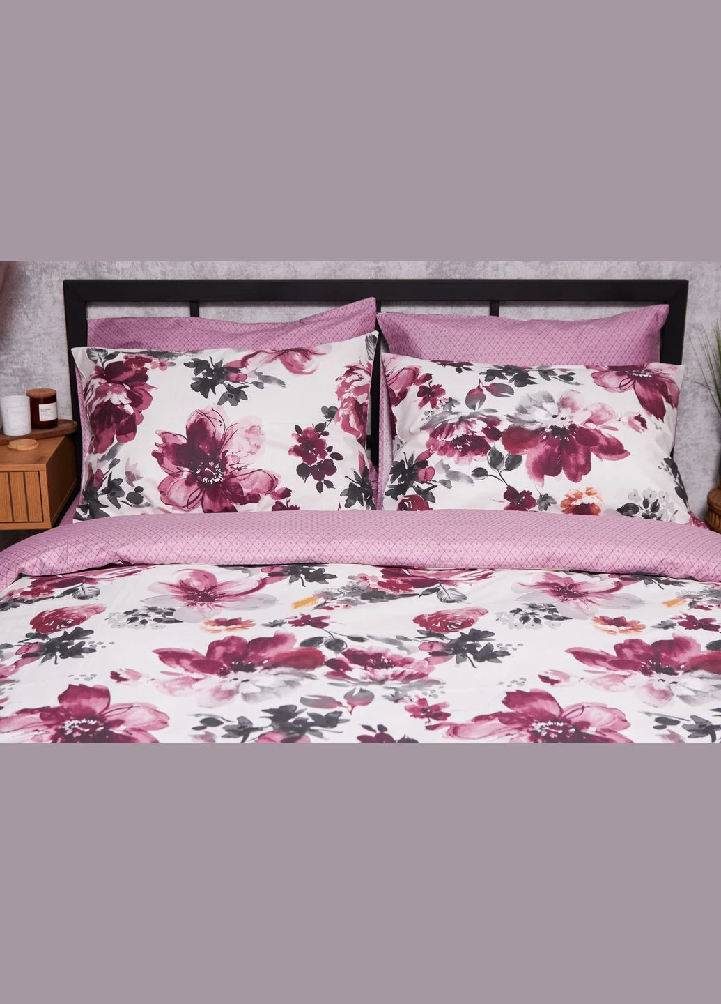 Комплект постельного белья Satin Elit полуторный евро 160х220 наволочки 4х70х70 (MS-820003979) Moon&Star Magenta (288043420)