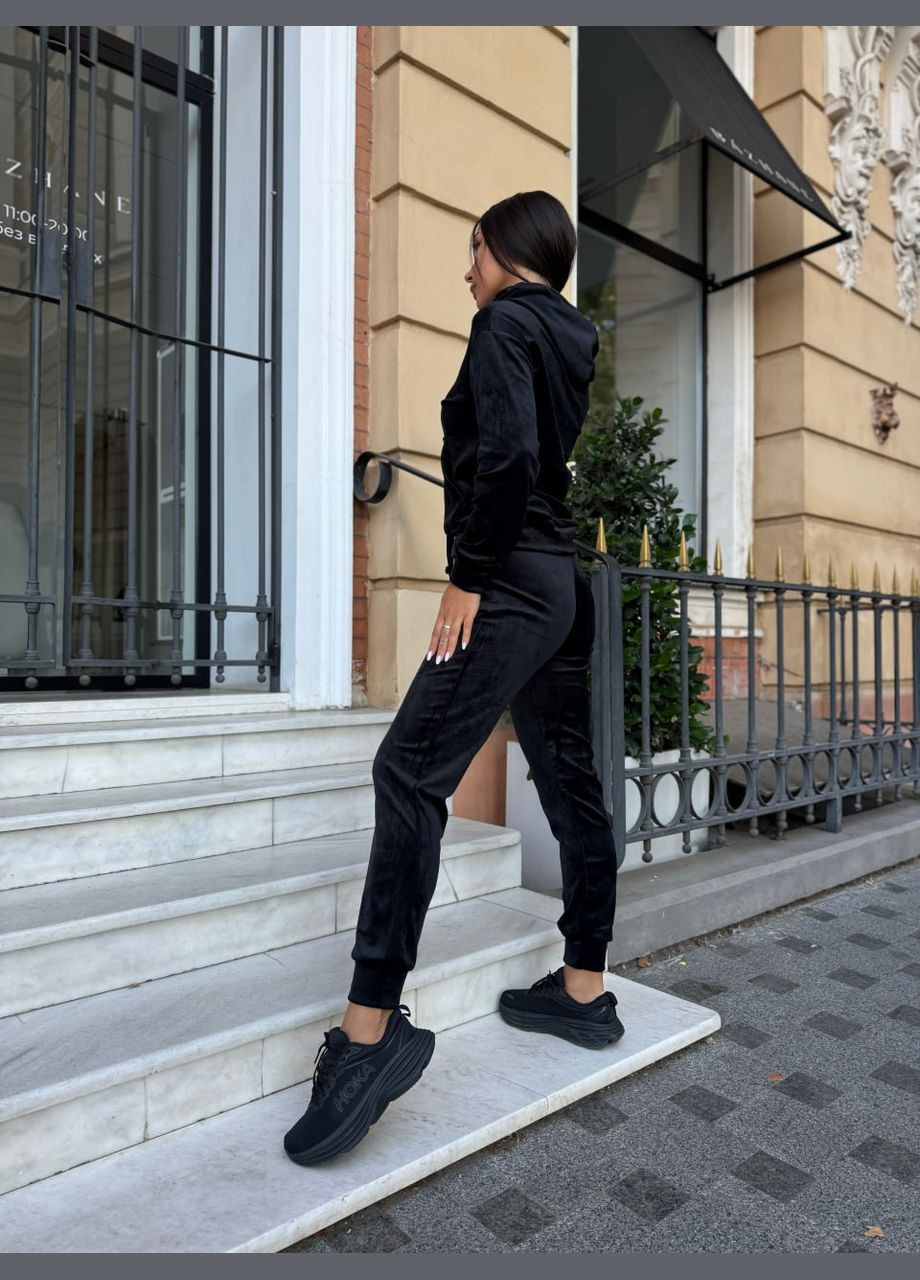 Спортивний велюровий костюм чорного кольору 28727 Fashion (300515051)