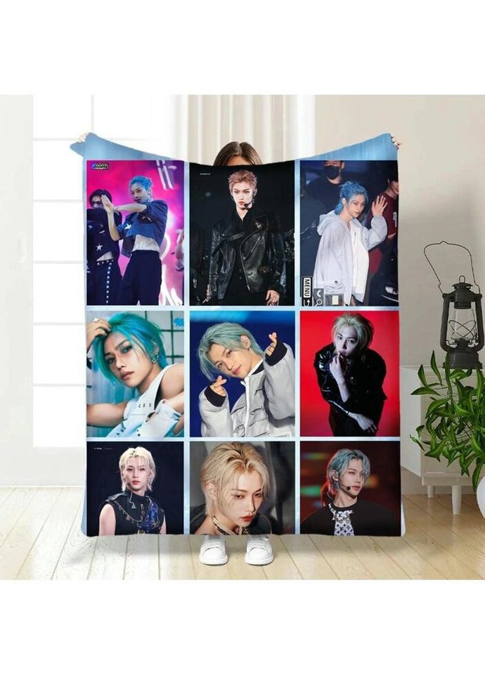 Плед 3D Stray Kids коллаж 3369_B 15778 135х160 см FlexDress (317732879)