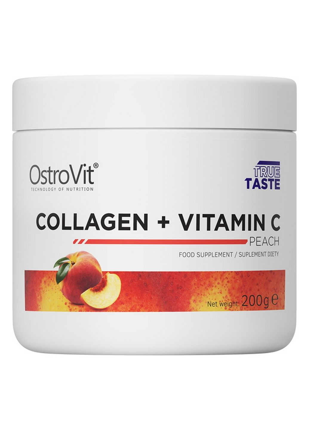 Препарат для суставов и связок Collagen + Vitamin C, 200 грамм Персик Ostrovit (293417881)