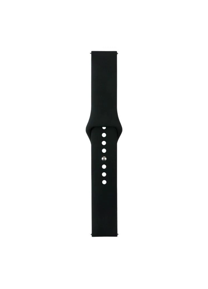 Ремінець Універс 20 mm Silicone Original Button Design для Samsung/Amazfit/Huawei Black No Brand (391212041)