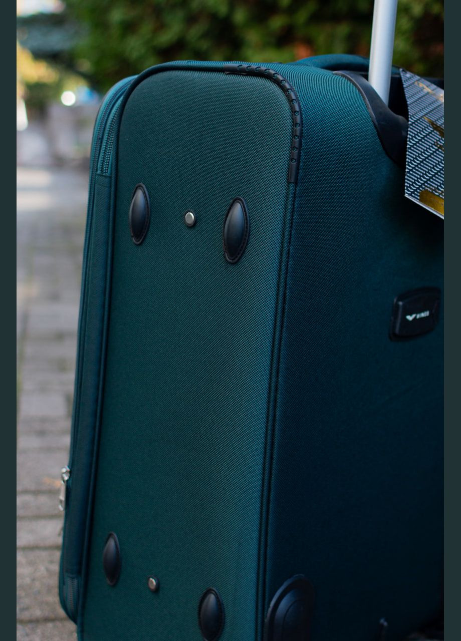 Валіза тканинна 6802 розмір М середній на 2 колесах, колір чорний Wings 6802/2 (326052114)