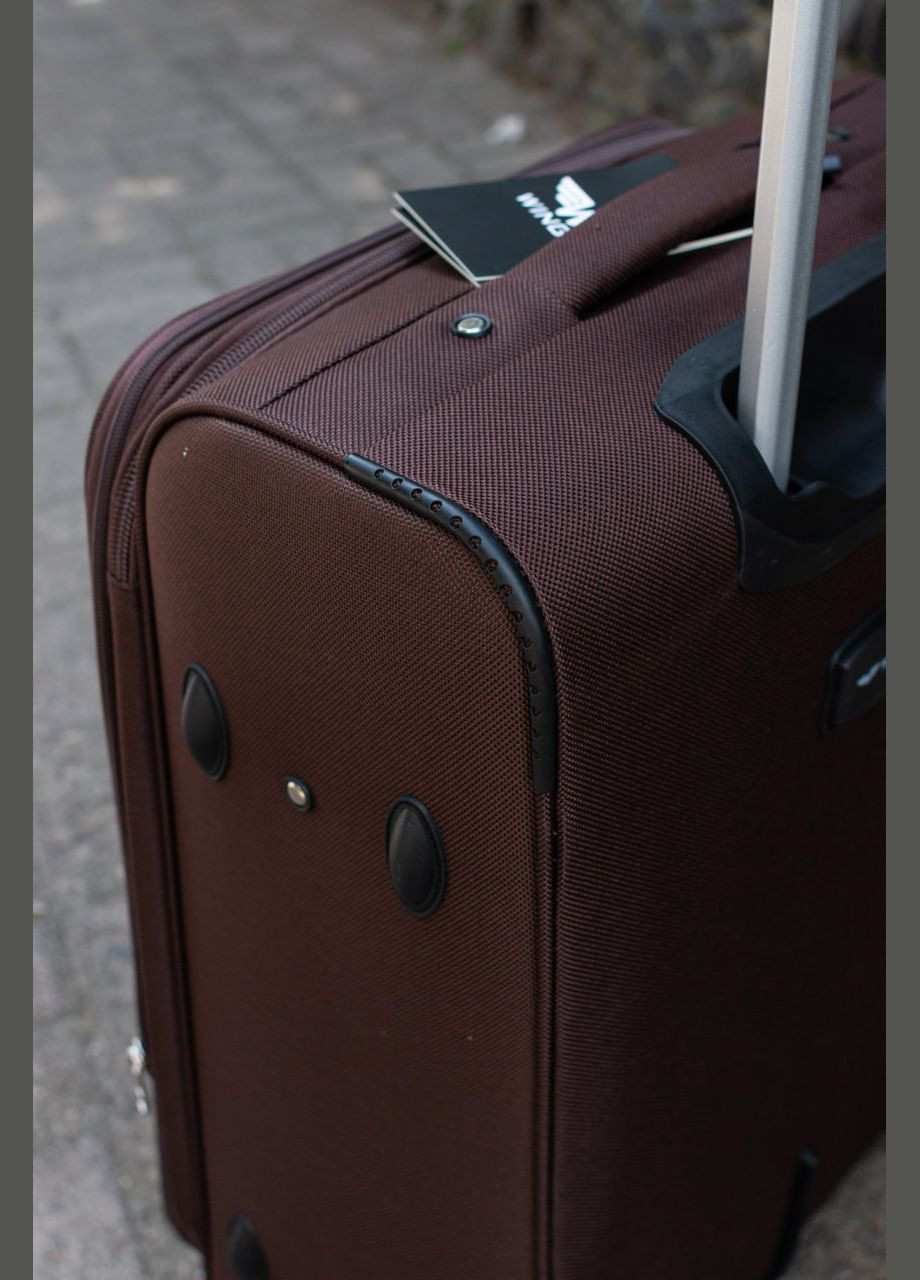 Чемодан тканевый 1701 размер М средний на 2 колесах, цвет черный Wings 1701/2 (338182658)