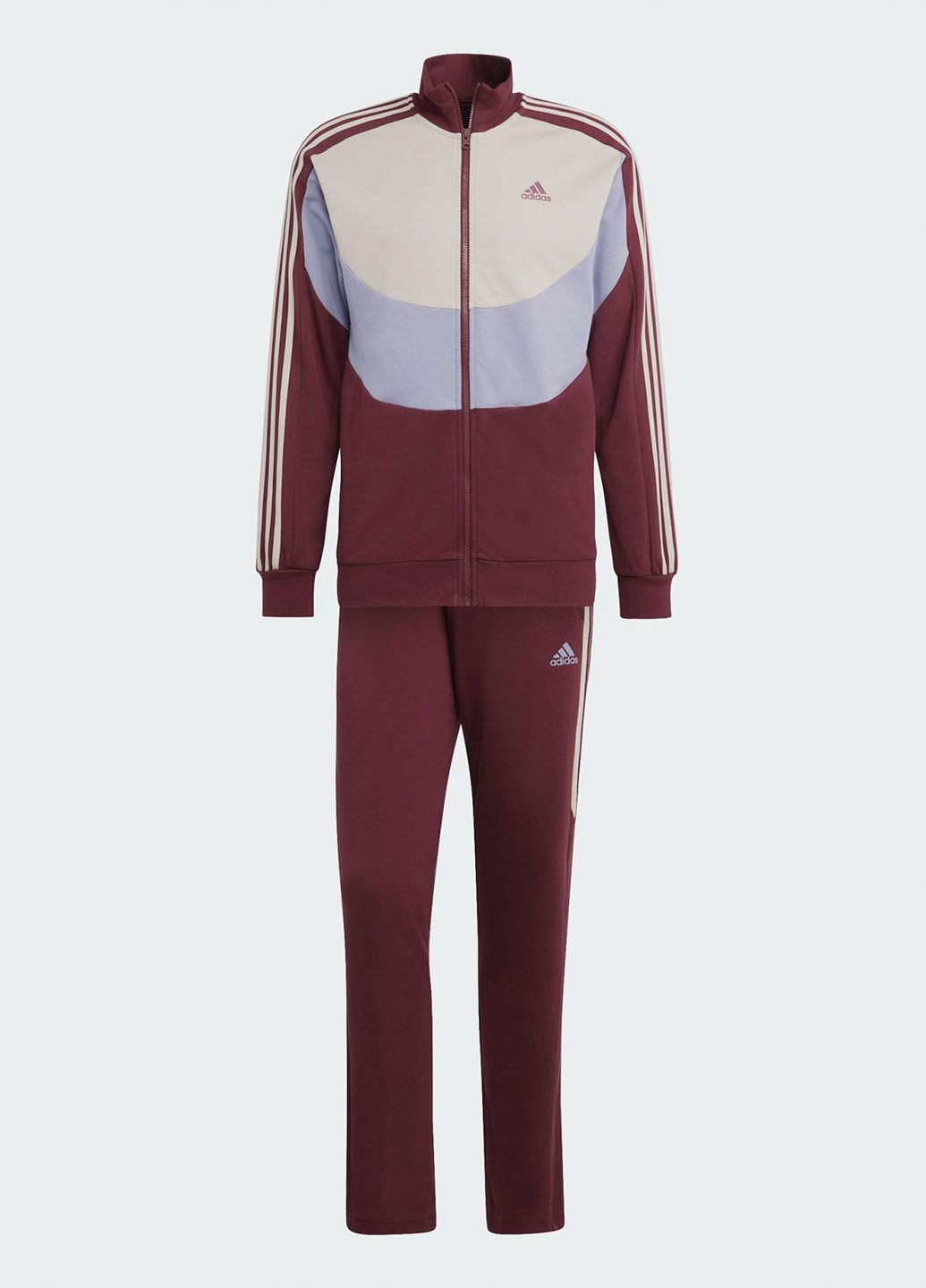 Бордовый демисезонный спортивный костюм colorblock track suit ic6758 adidas