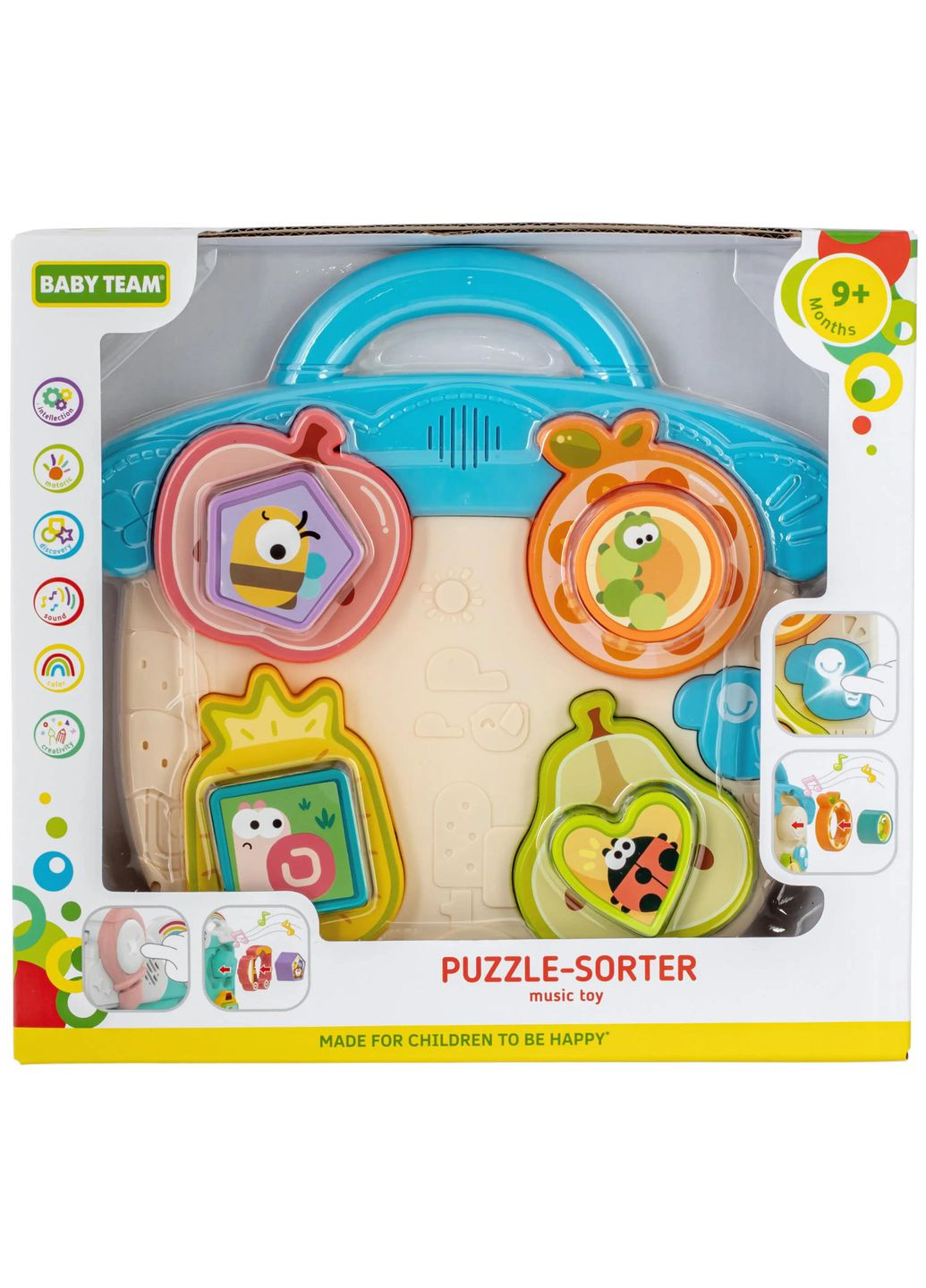 Музыкальная игрушка Пазл-сортер Фрукты, голубой (8648_фрукты голубой) Baby Team 8648_фрукти блакитний (328401577)