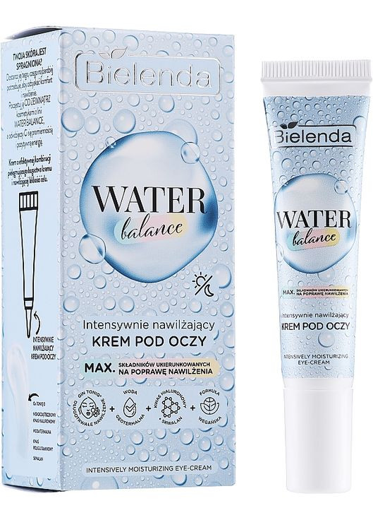 Зволожувальний крем для очей Water Balance Moisturizing Eye Cream 15ml (1089445-82820) Bielenda (368601306)
