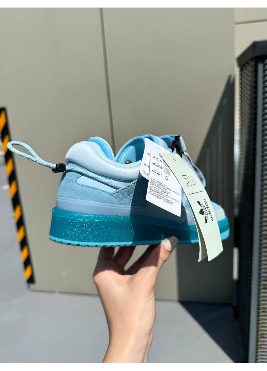 КРОССОВКИ ЖЕНСКИЕ ADIDAS FORUM X BAD BUNNY BLUE TINT АДИДАС ФОРУМ БЕД БАННИ No Brand синие демисезоны (368884630)