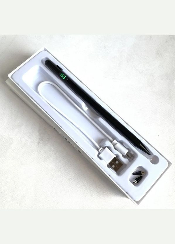 Універсальний стілус для планшета, телефона, з цифровим дисплеєм. Для Android, IOS, Windows. Чорний No Brand (306530242)