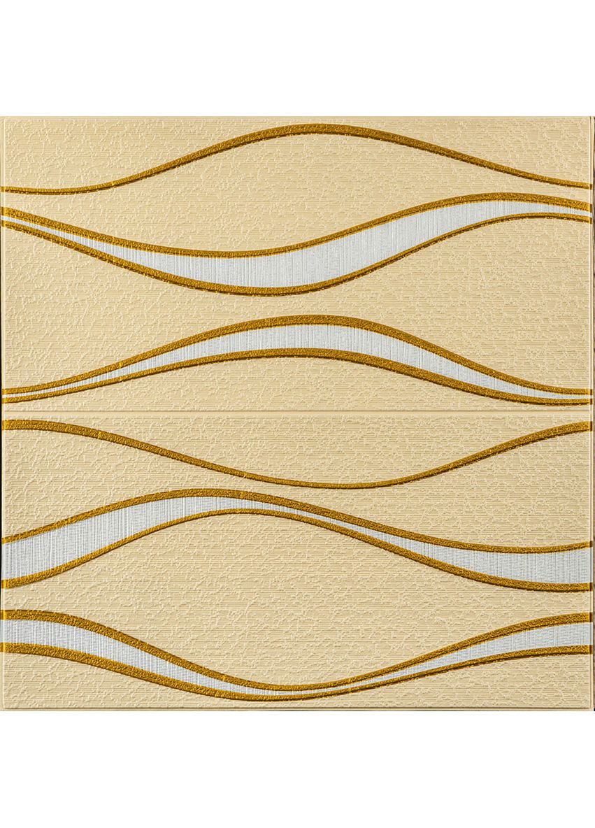 Самоклеюча 3D панельі 700x700x5мм золоті хвилі (194) SW-00000766 Sticker Wall (362115526)