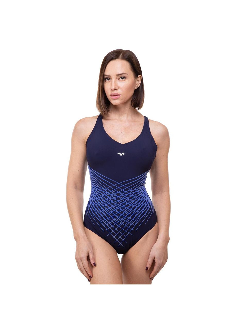 Синий летний купальник для плавания слитный женский maia criss cross ar001628-707 Arena