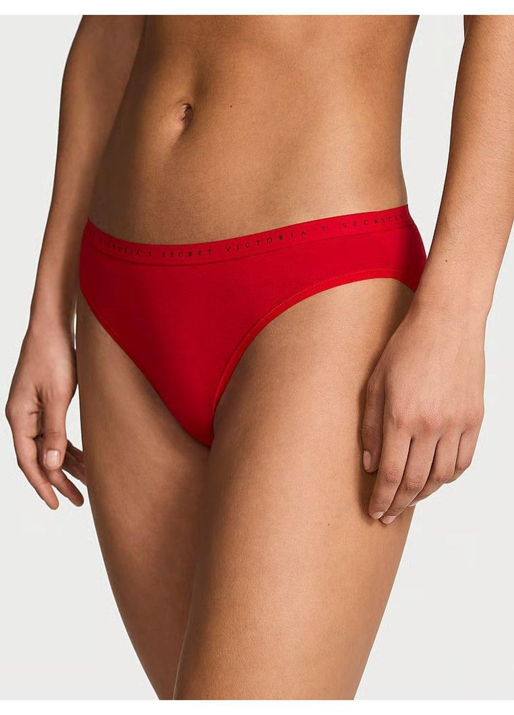 Трусики-бікіні жіночі бавовняні Stretch Cotton Bikini Panty червоні Victoria's Secret (370139623)