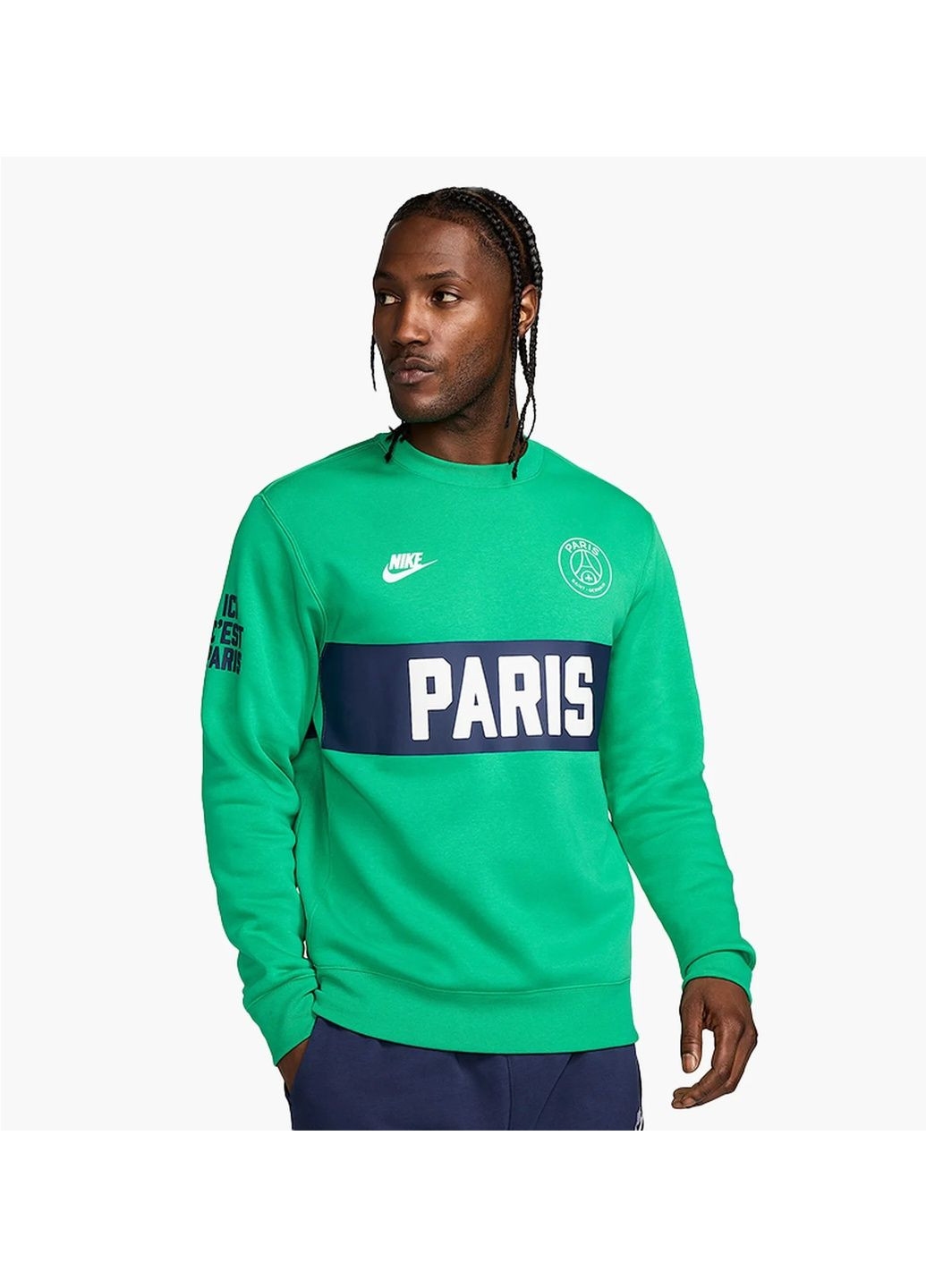 Худі чоловіче Psg Nsw Club Crew Green Nike (364662868)