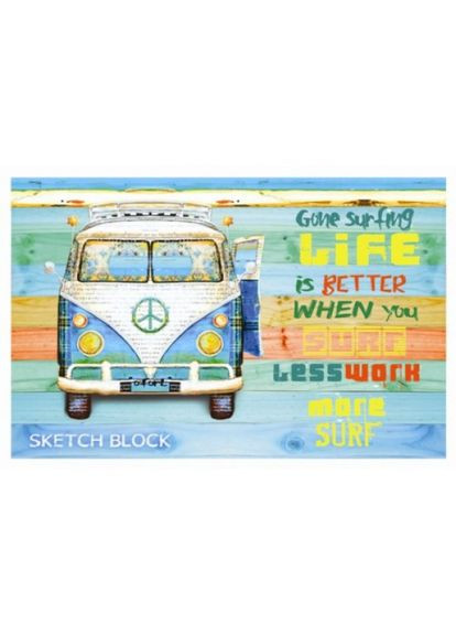 Альбом для рисования " "АА4224/ "Серфинг" А4/24арк на скобе (120гр/м)(10/80) Офорт (367760813)