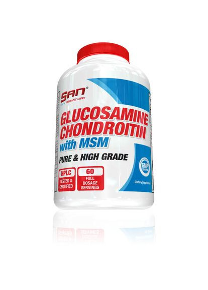 Препарат для суглобів і зв'язок Glucosamine and Chondroitin with MSM, 180 таблеток San (333994526)