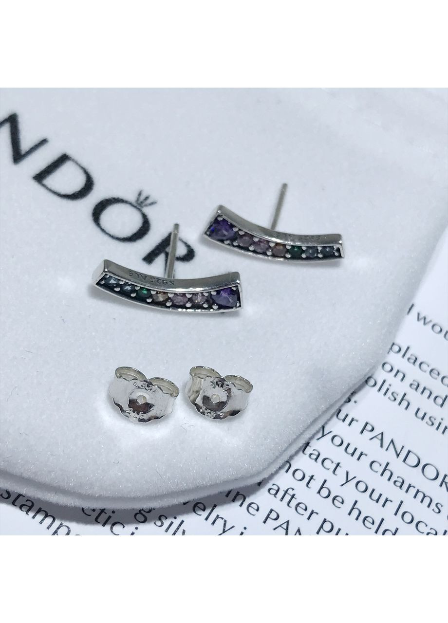 Срібні сережки Пандора кульчики Веселка кохання 297077NRPMX Kabluchka (355345703)